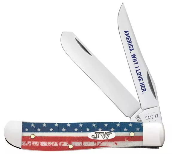 Case John Wayne Embellished Smooth Natural Bone Mini Trapper, 10718