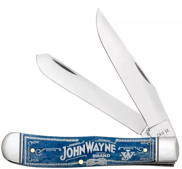 Case John Wayne Embellished Smooth Navy Blue Bone Trapper, 10719