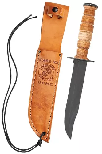 CASE KNIVES USMC GROOVED LEATH