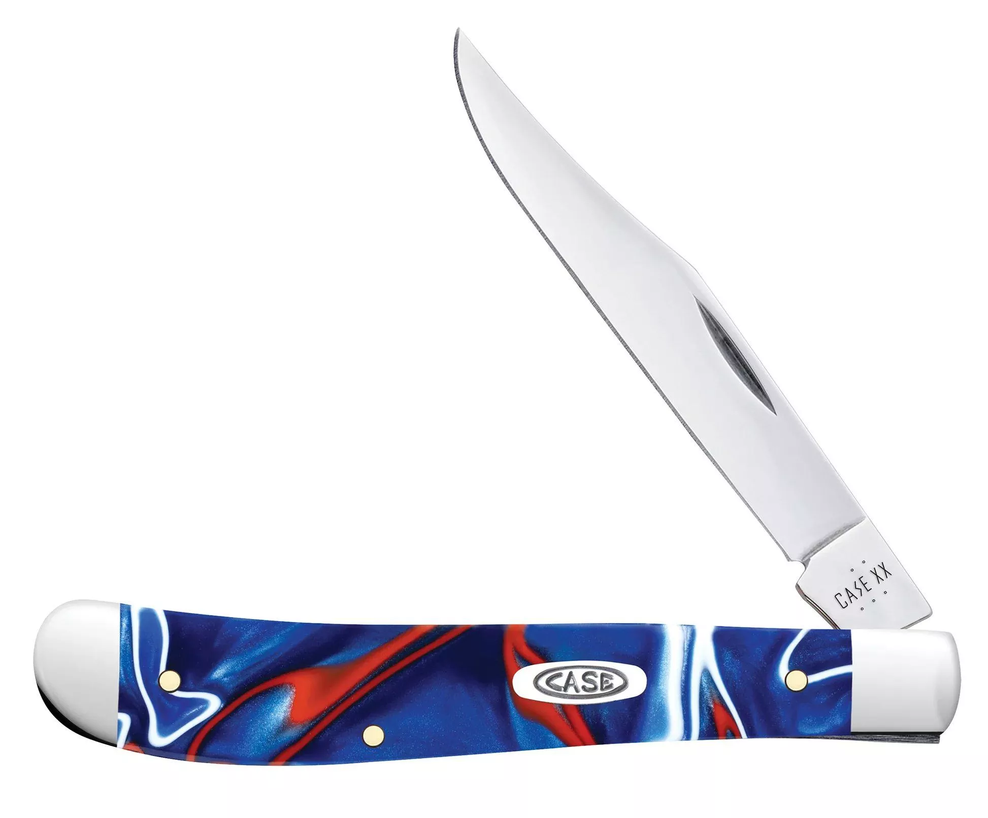 Case Patriotic Krinite Smooth Slimline Trapper Pocket Knife (11229)