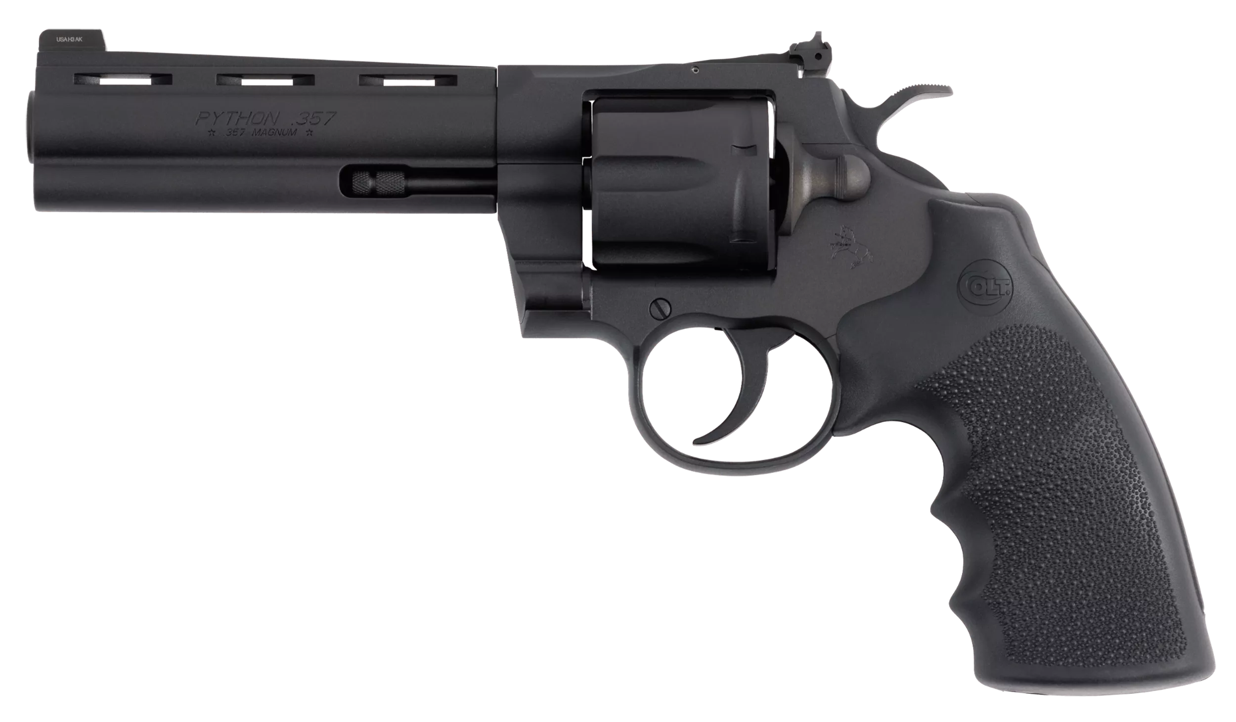 Colt Python Revolver PYTHON-BM5RNS, 357 Magnum | 38 Special, 5in, Hogue OverMolded Grips, 6 Rds