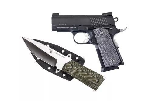 DE 1911 45ACP 3" BK W/KNIFE# |