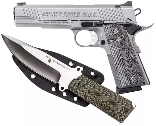 DE 1911 45ACP 5" SS W/KNIFE# |