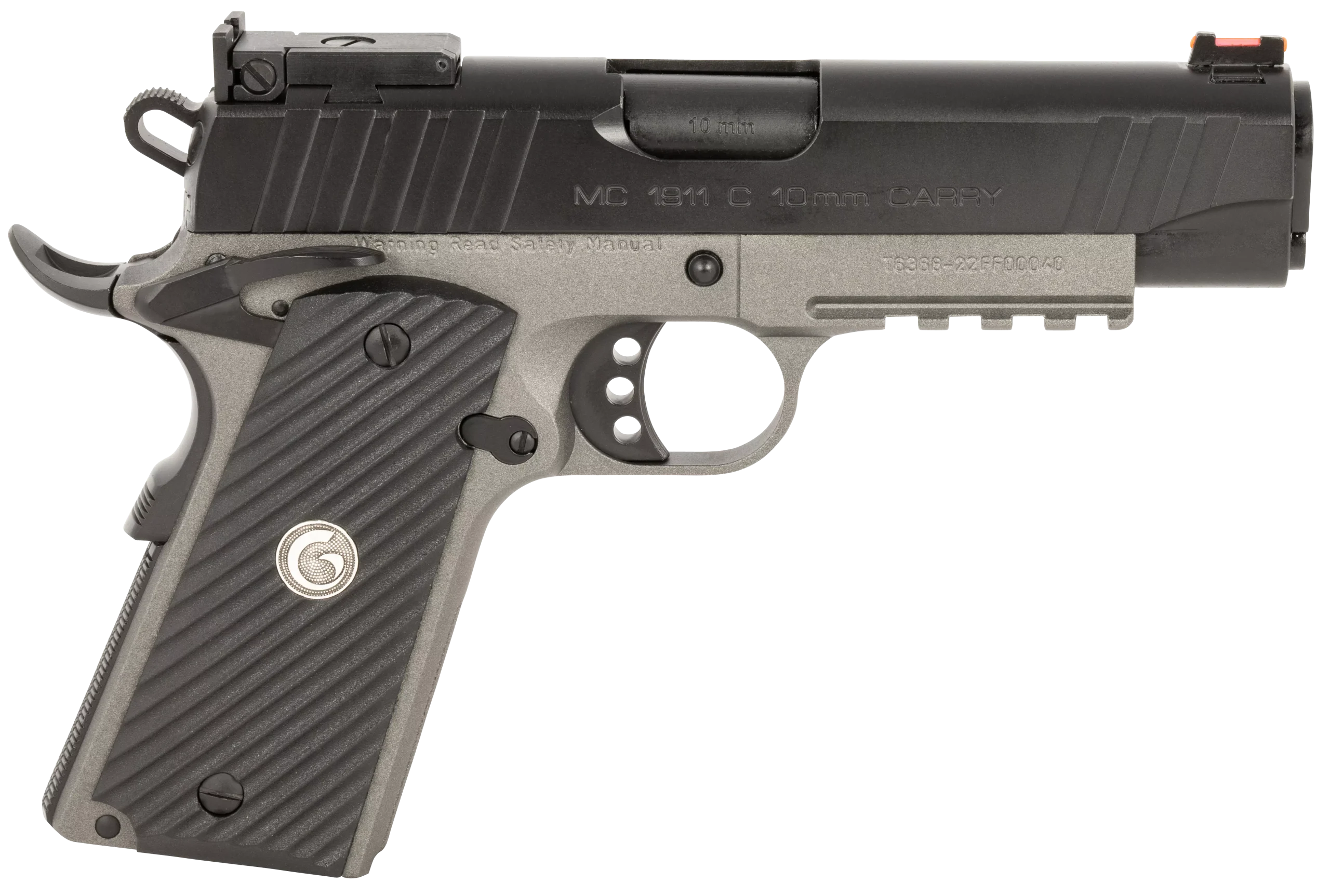 EAA MC1911 C Commander Pistol 390608, 10mm Auto, 4.40in, Black Grips, Matte Gray Finish, 9 Rds