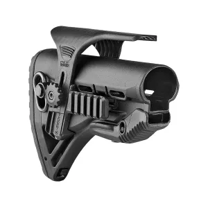 FAB Defense GL-Shock Stock with Cheek Riser and Rail Adapter Black