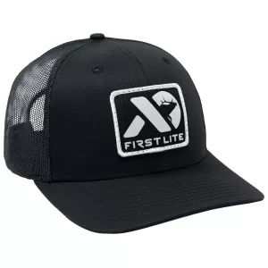 First Lite Men's Elk Patch Trucker Hat Black One Size Fits Most
