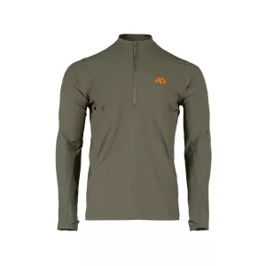 First Lite Men's Trace Quarter Zip Shirt Conifer Medium