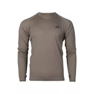 First Lite Men's Wick Long Sleeve Base Layer Shirt Walnut Large