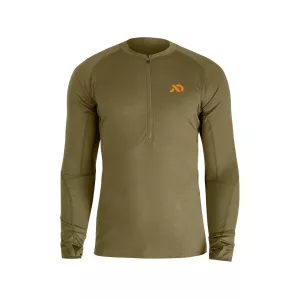First Lite Men's Wick Quarter Zip Base Layer Shirt Conifer Medium