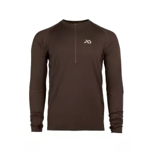 First Lite Men's Wick Quarter Zip Base Layer Shirt Terra Medium