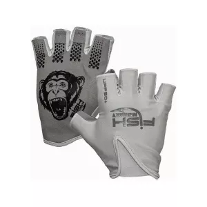 Fish Monkey Men's Stubby Guide Fingerless Gloves Light Gray Large