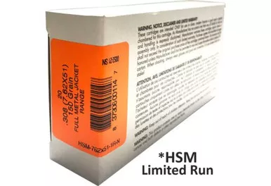 HSM AMMO .308 WIN. 150GR. FMJ 20-PACK