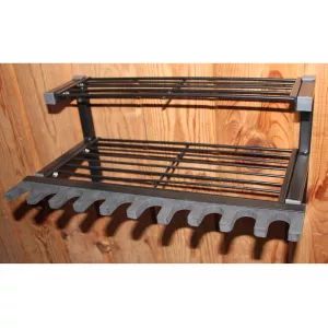 HySkore 10 Gun Rack and Shelf Unit Metal Frame with Foam Padding Black Frame