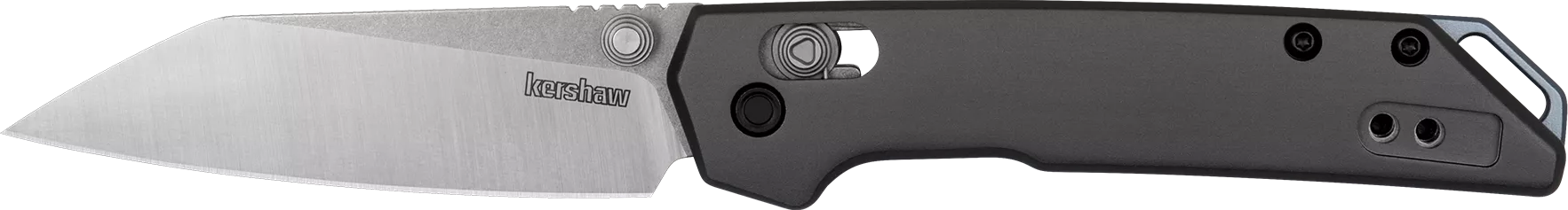 Kershaw Mini Iridium Folding Knife, Plain Satin Reverse Tanto Blade, Gray Handle (2051R)