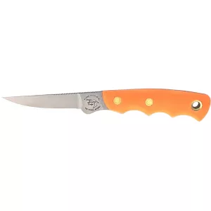 Knives of Alaska Jaeger Fixed Blade Knife 3.5" Drop Point D2 Bead Blasted Blade SureGrip Handle Orange