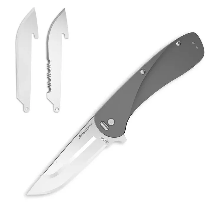 Outdoor Edge Razor VX 1 | ALUMINUM 3.0" Replaceable Blade | Spring Assisted | Every Day Carry Knife